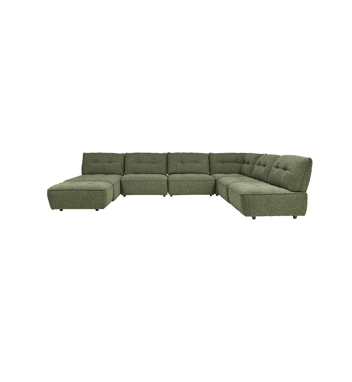Roommate Sofa - 5 Piece L-Shape + Chaise + Ottoman In Forest