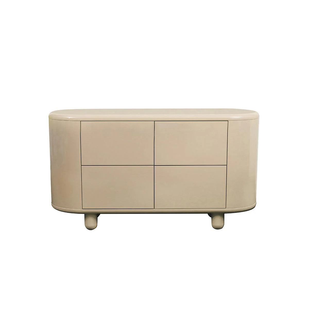 Apollo Glossy 4-Drawer Commode in Croissant