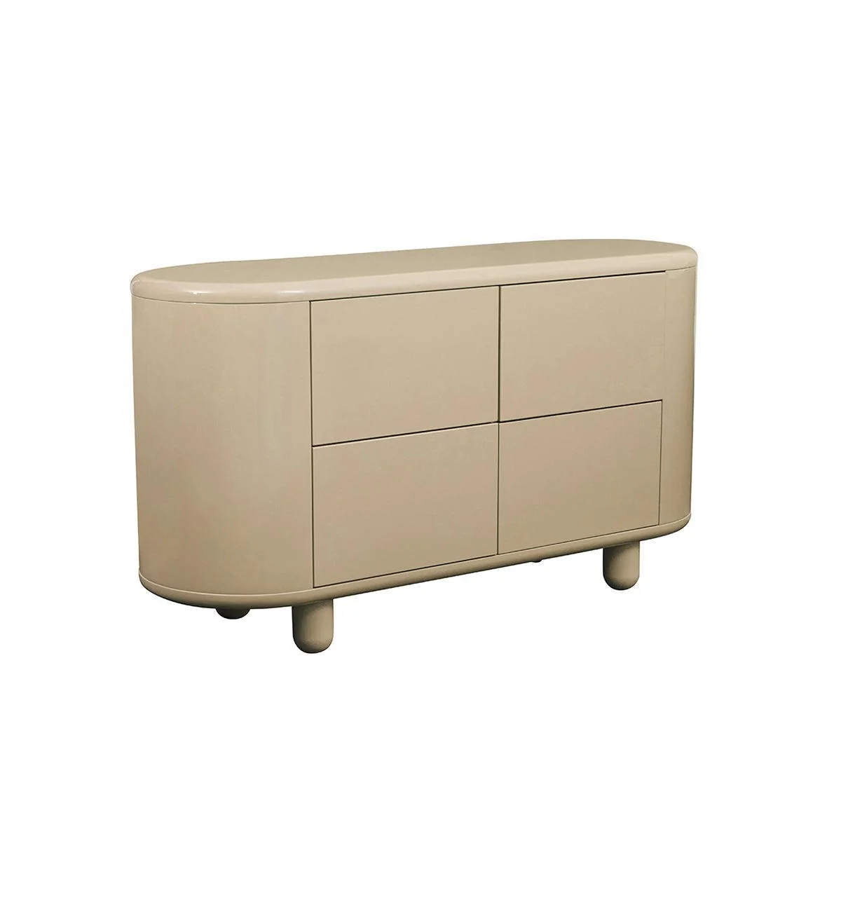 Apollo Glossy 4-Drawer Commode in Croissant - Image 3