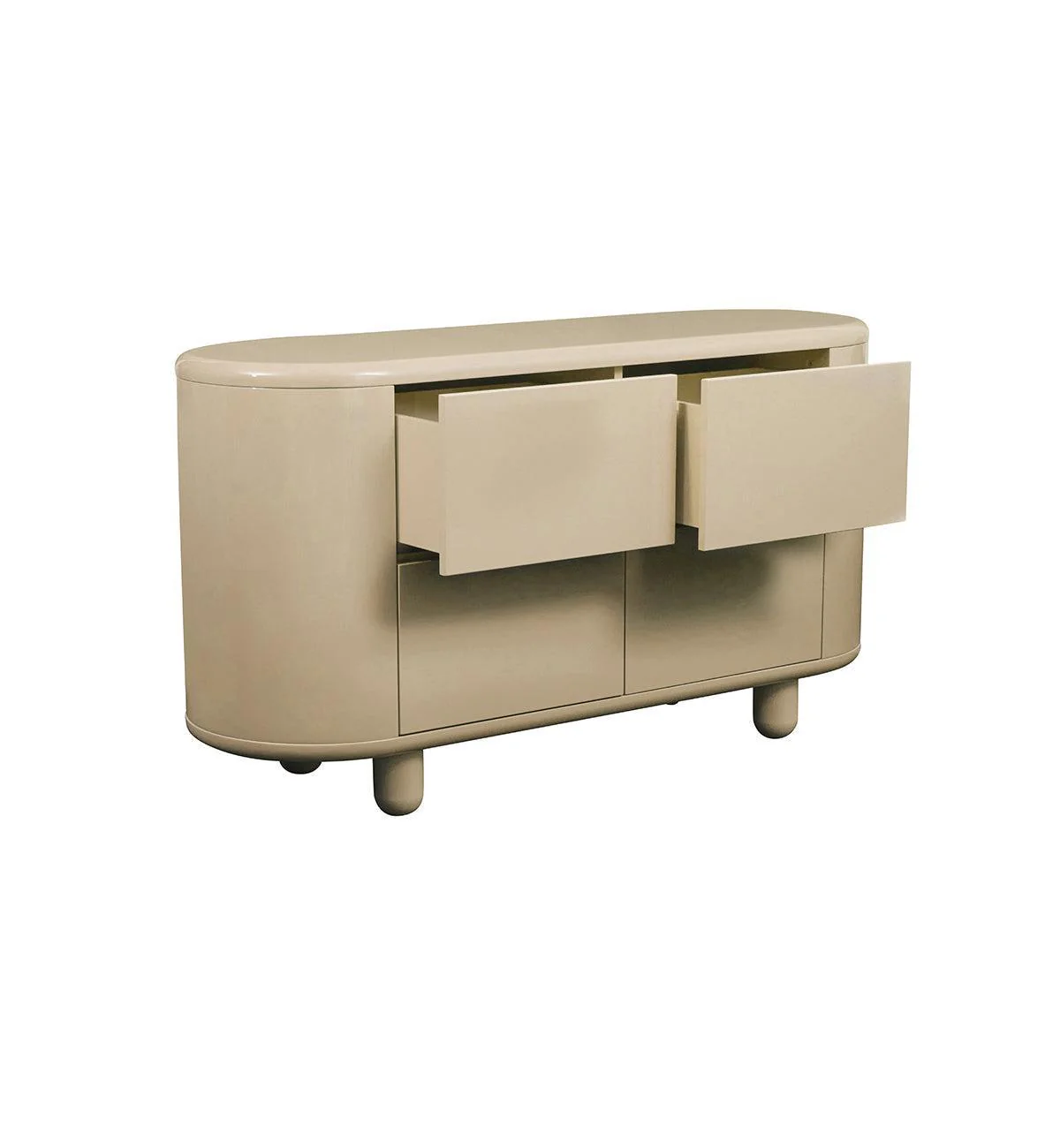 Apollo Glossy 4-Drawer Commode in Croissant - Image 4
