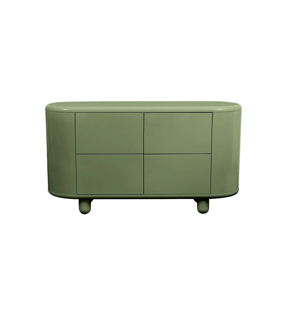 Apollo Glossy 4-Drawer Commode in Olive