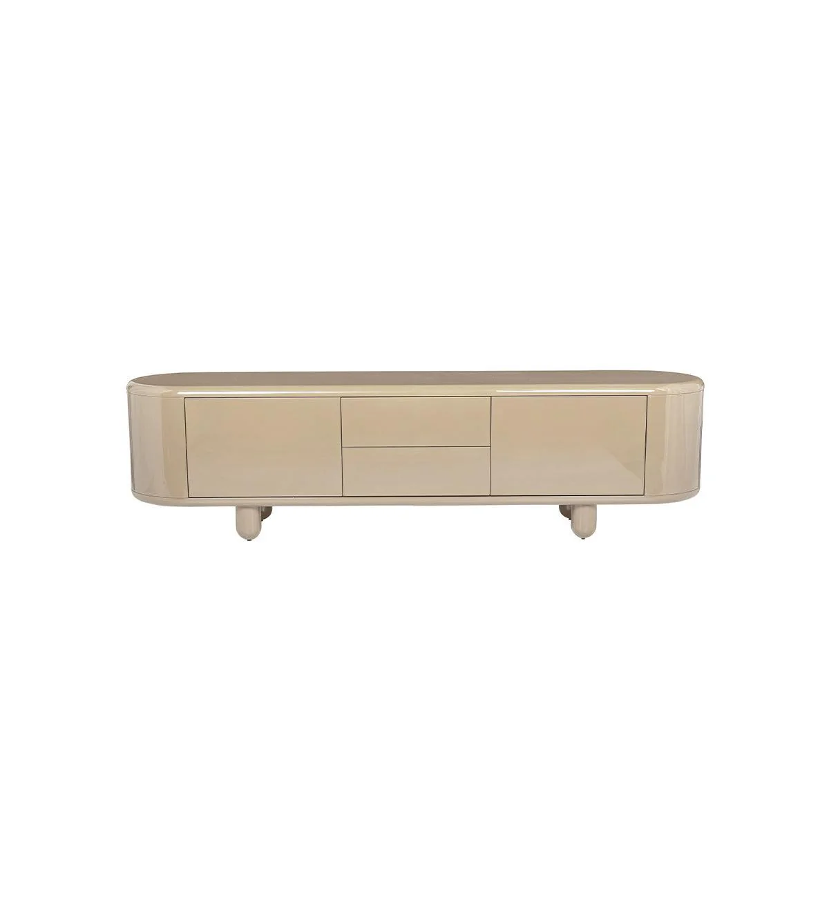 Apollo Glossy Entertainment Unit in Croissant