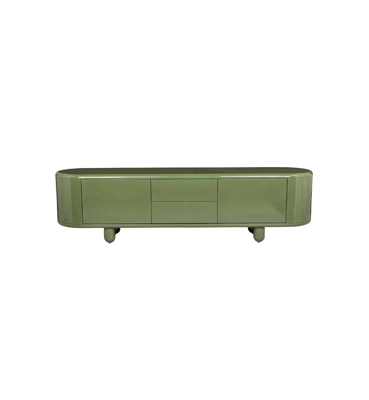 Apollo Glossy Entertainment Unit in Olive
