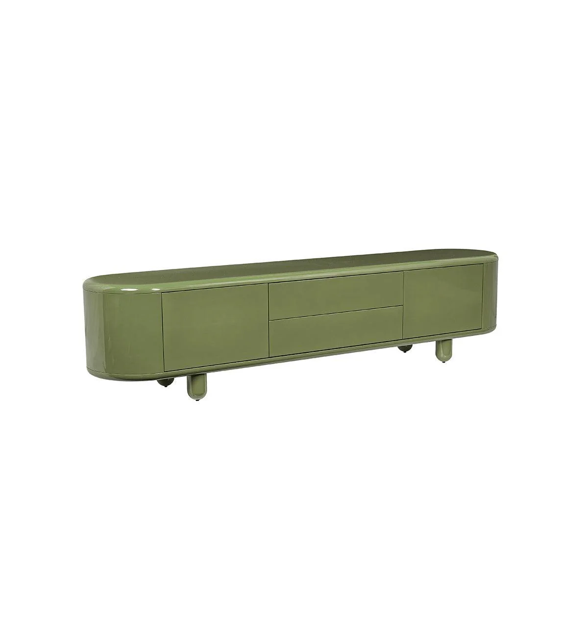 Apollo Glossy Entertainment Unit in Olive - Image 4