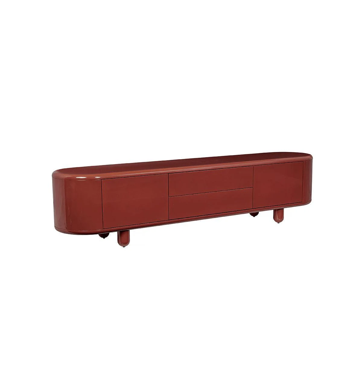 Apollo Glossy Entertainment Unit in Spice - Image 3