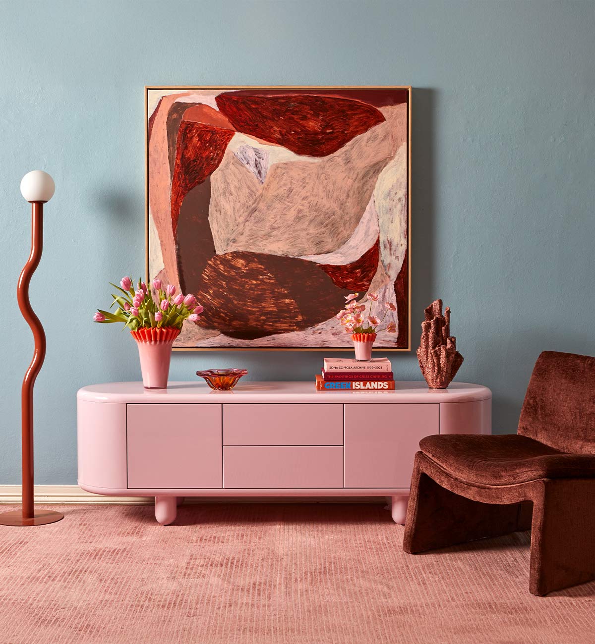 Apollo Glossy Entertainment Unit in Sweetpea - Image 3
