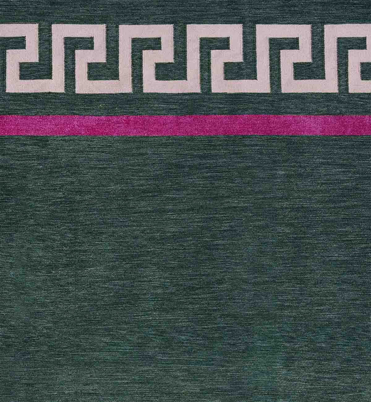 Athina Dhurrie In Forest & Fuchsia - Image 5