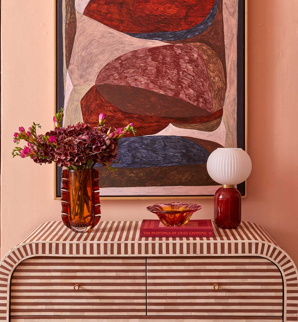 Bone Inlay Curved 4-drawer Commode In Chocolate - Image 3