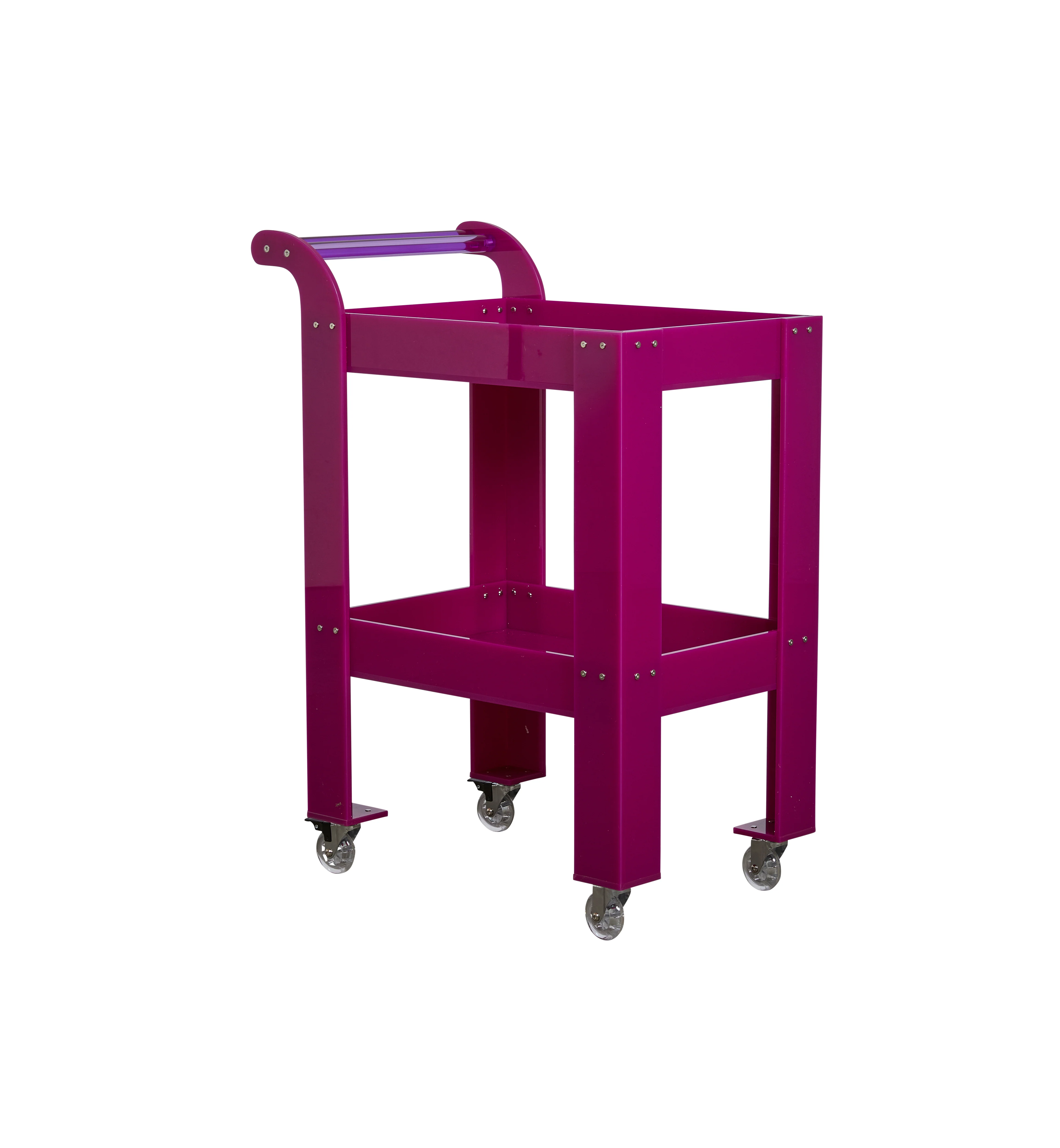 Acrylic Bar Cart in Berry - Image 3