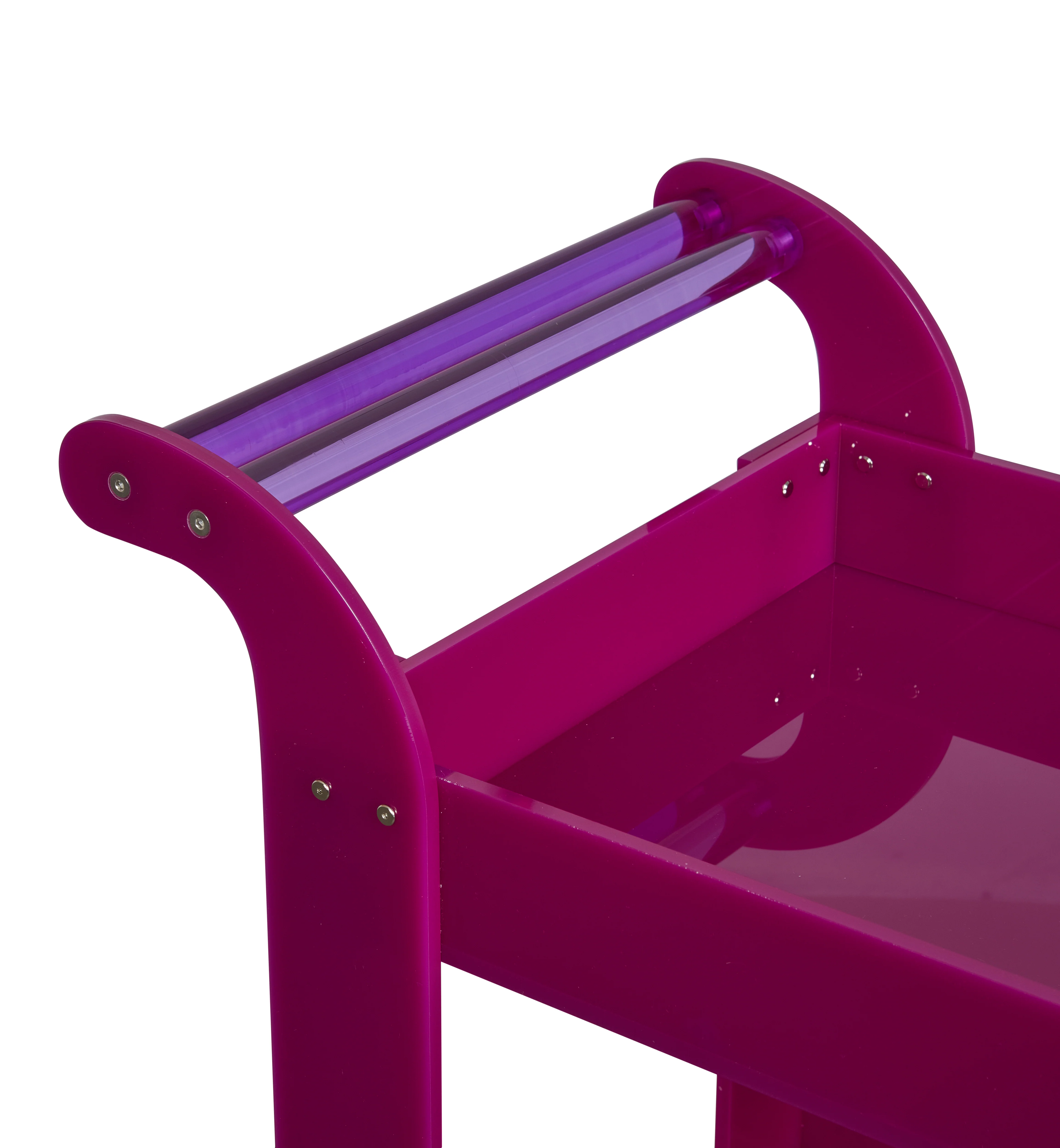Acrylic Bar Cart in Berry - Image 4