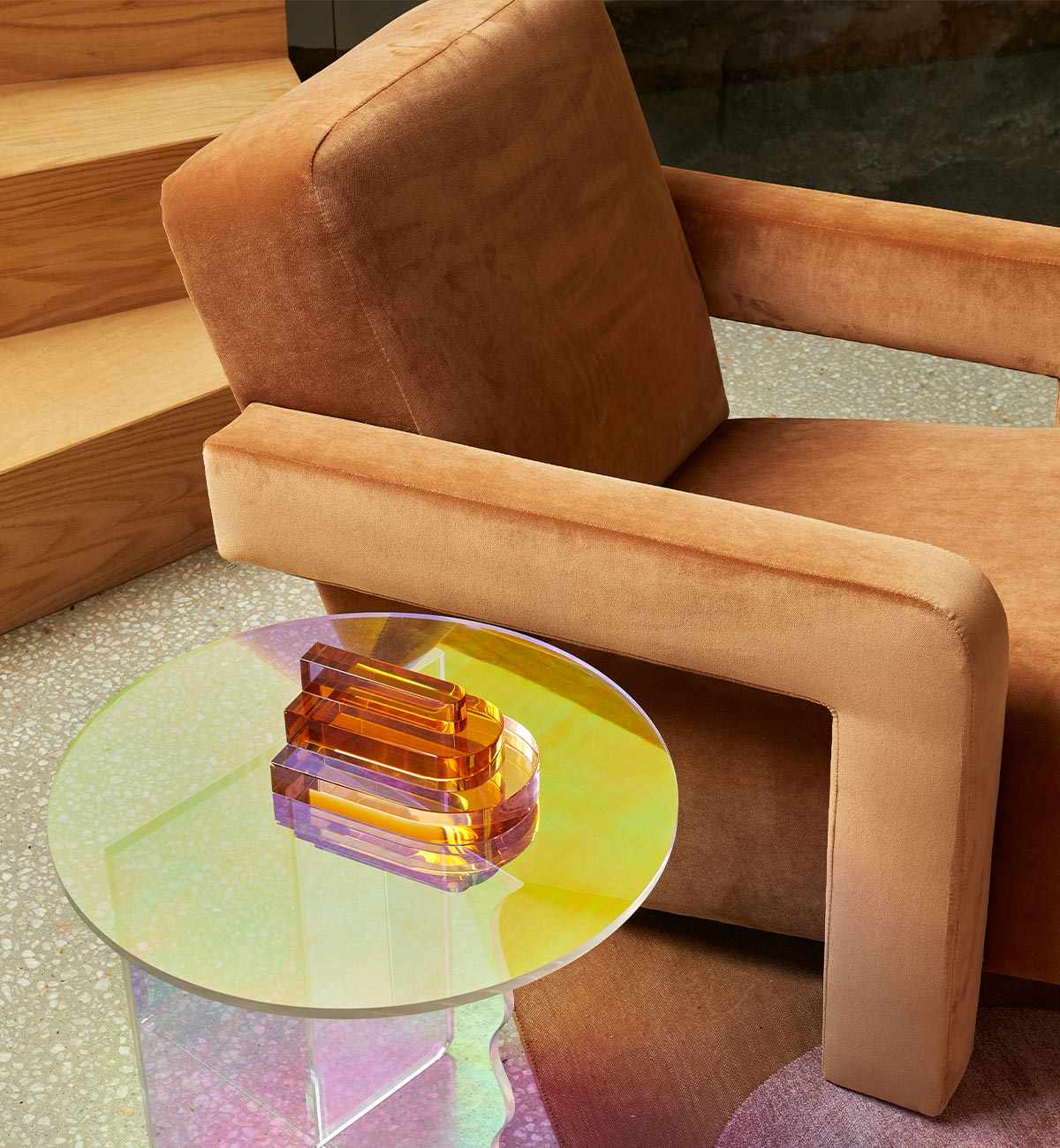 Betsy Armchair In Caramel Velvet - Image 4