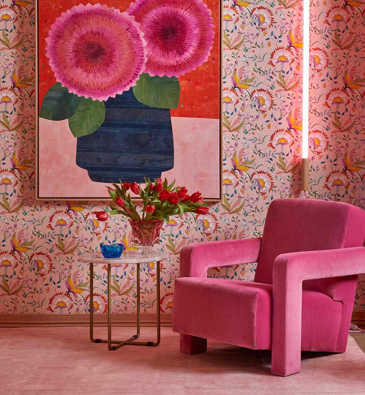 Betsy Armchair In Pink Luxe Velvet - Image 4
