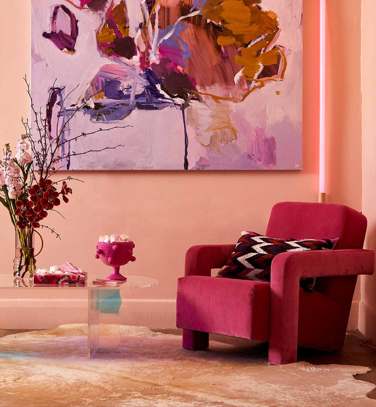 Betsy Armchair In Pink Luxe Velvet - Image 6