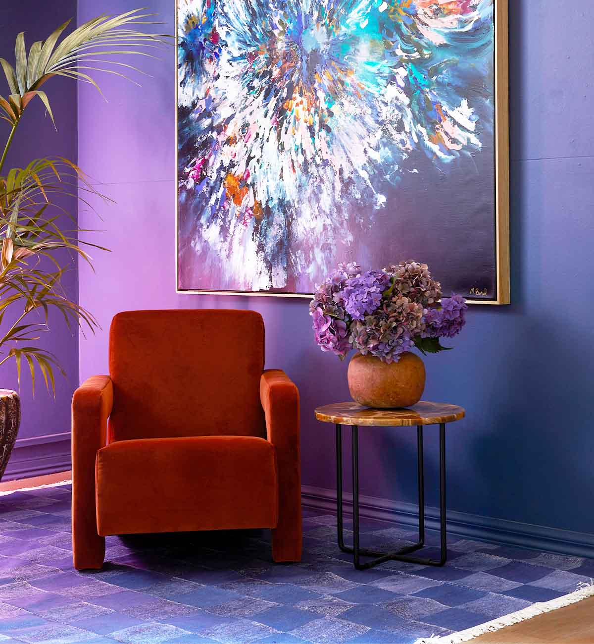 Betsy Armchair In Tangerine Velvet - Image 6