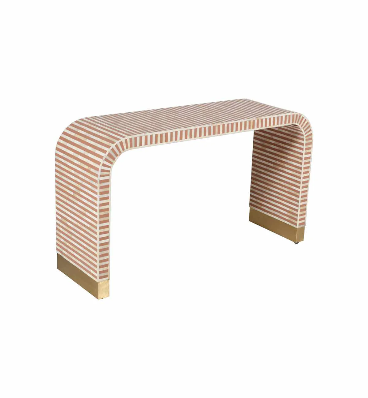 Bone Inlay Curved Console In Almond - Image 6