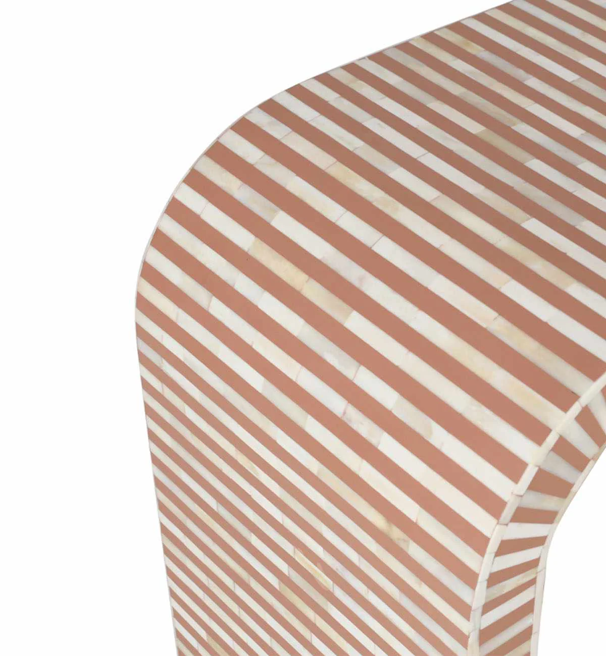 Bone Inlay Curved Console In Almond - Image 8