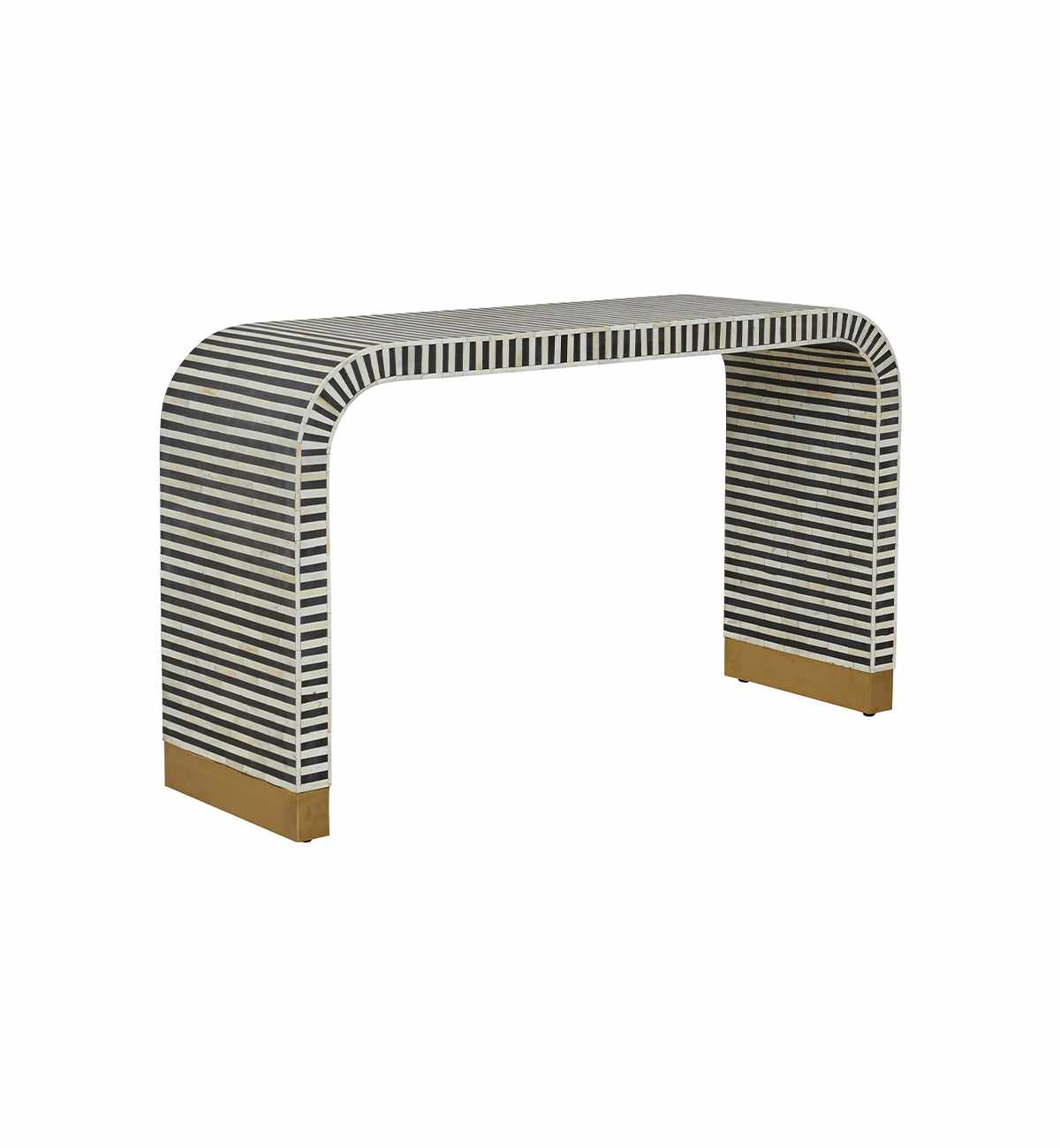 Bone Inlay Curved Console In Black - Image 4