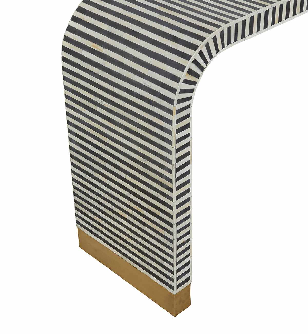 Bone Inlay Curved Console In Black - Image 5