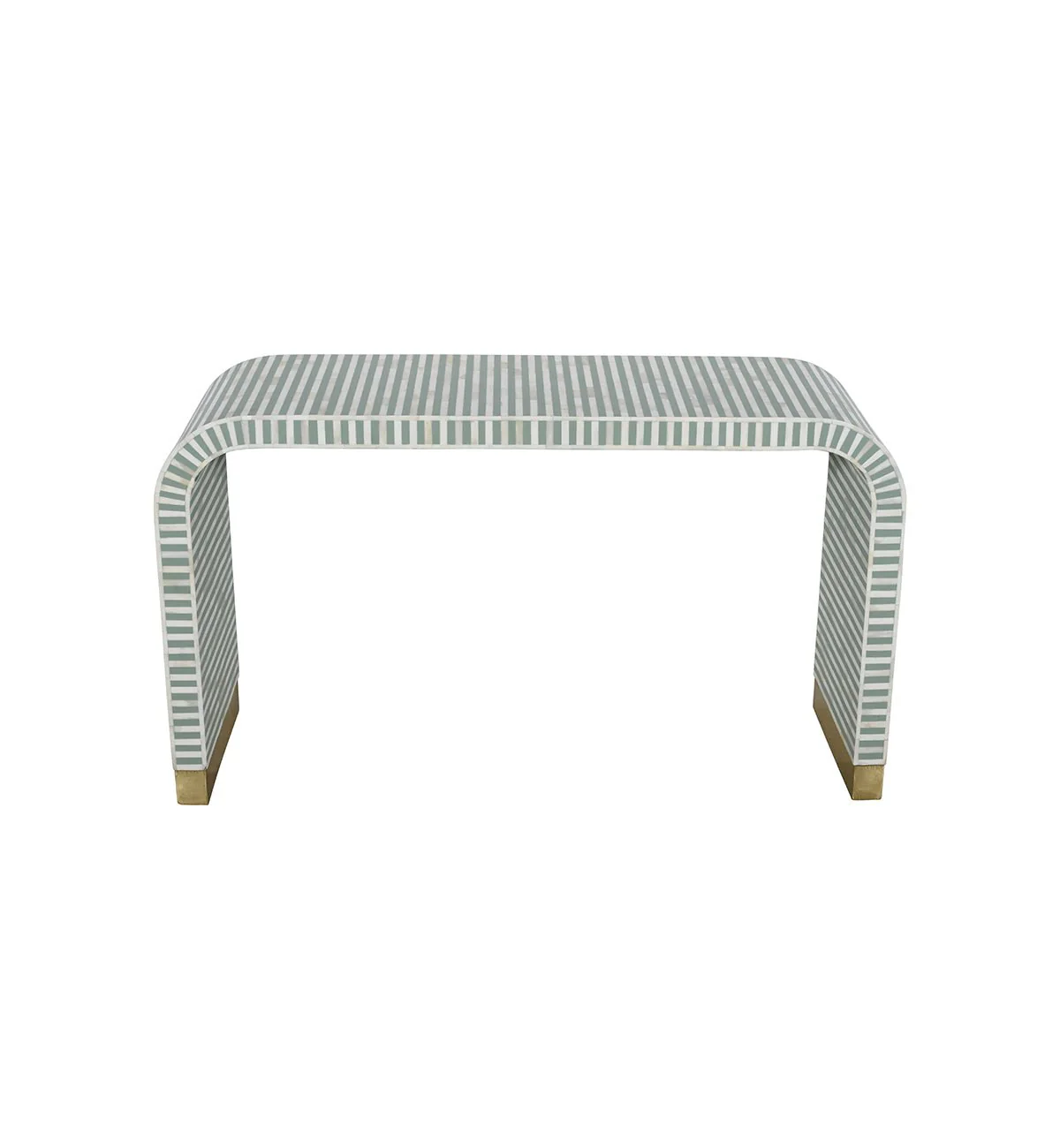 Bone Inlay Curved Console In Pistachio - Image 5