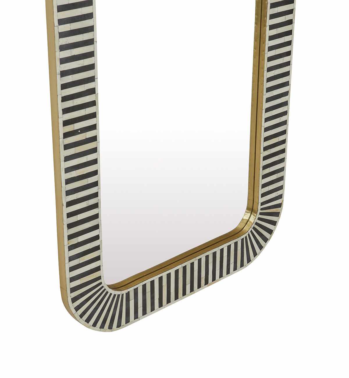Bone Inlay Curved Mirror In Black - Image 4