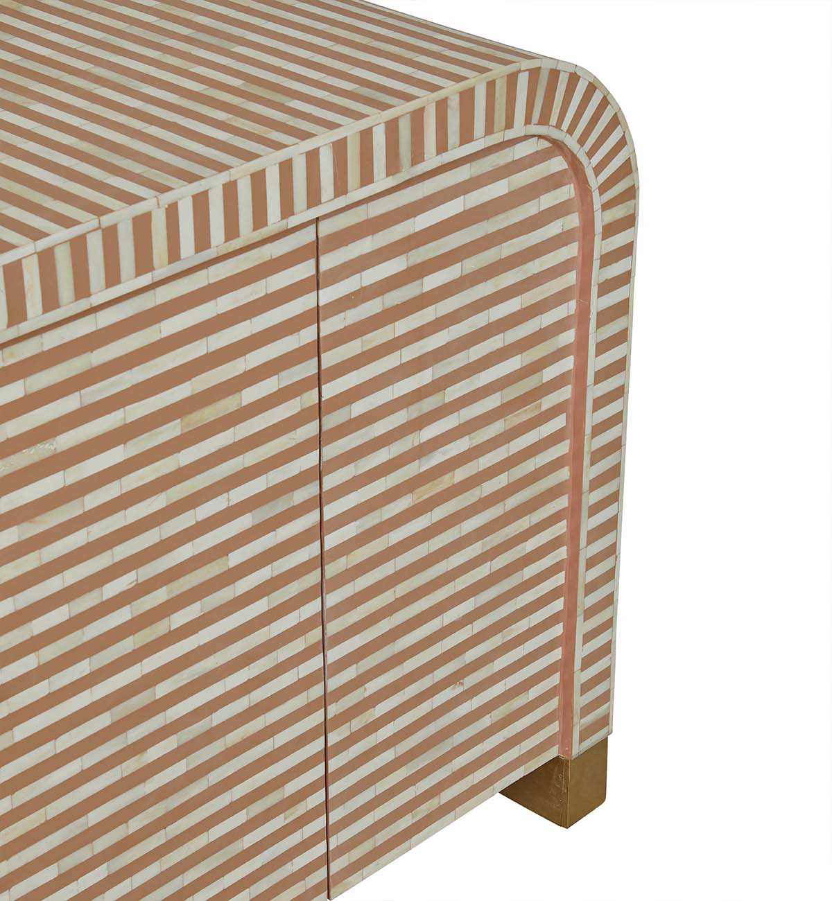 Bone Inlay Curved Sideboard In Almond - Image 10