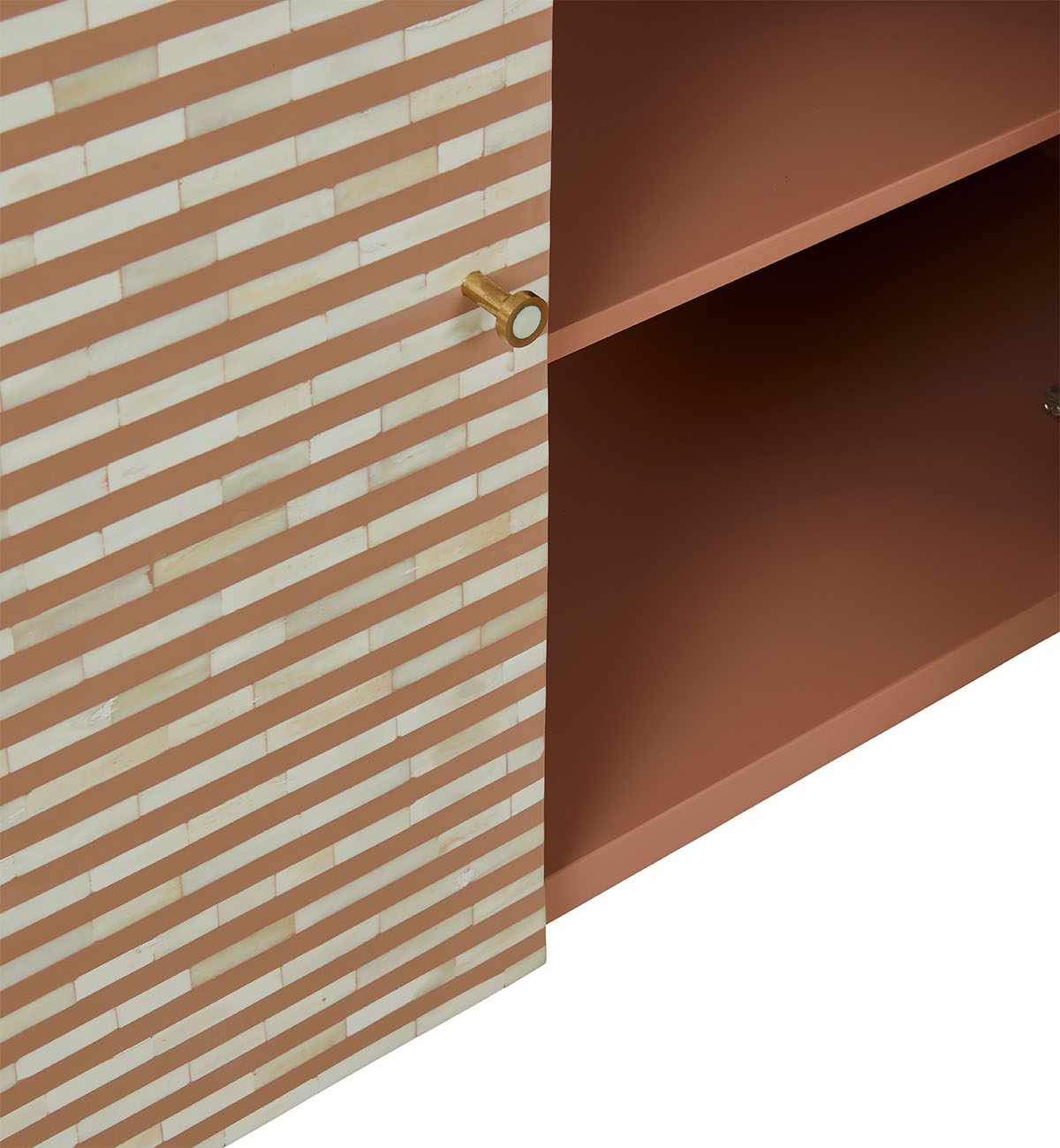 Bone Inlay Curved Sideboard In Almond - Image 13