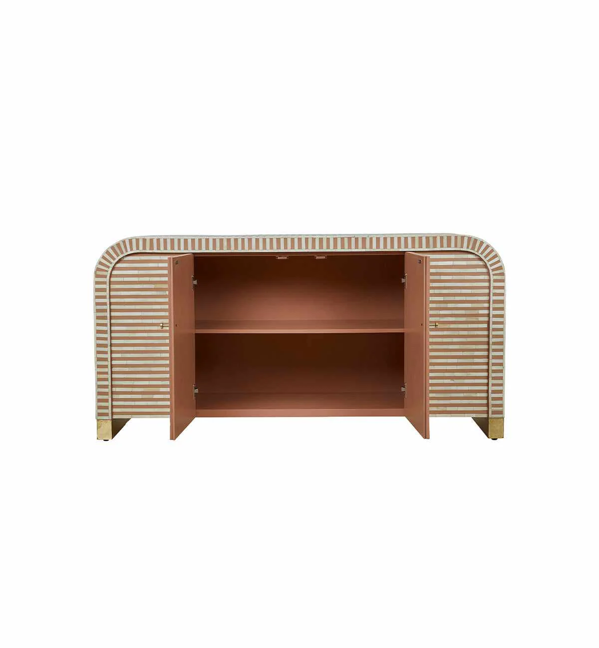 Bone Inlay Curved Sideboard In Almond - Image 6