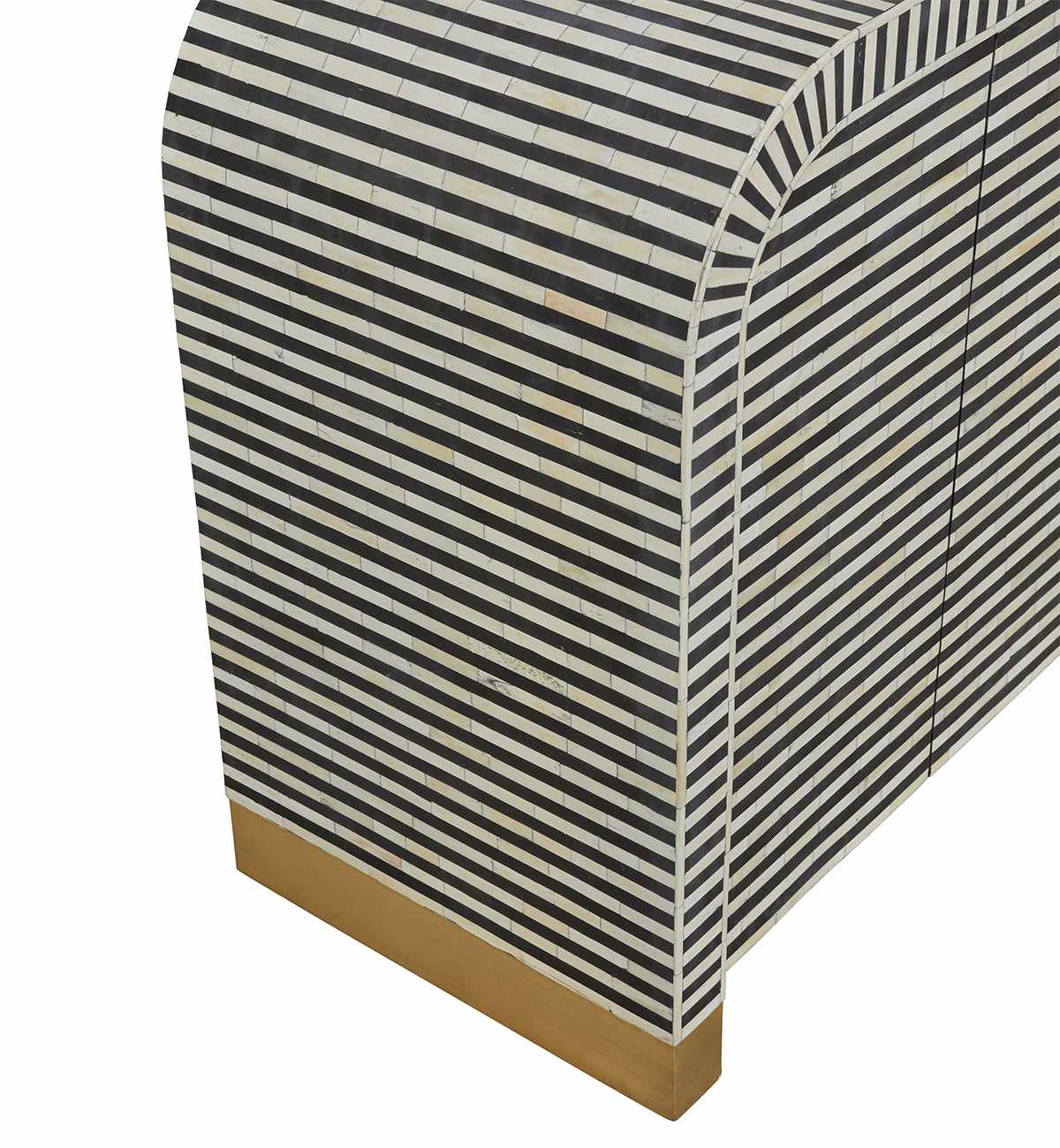 Bone Inlay Curved Sideboard In Black - Image 3