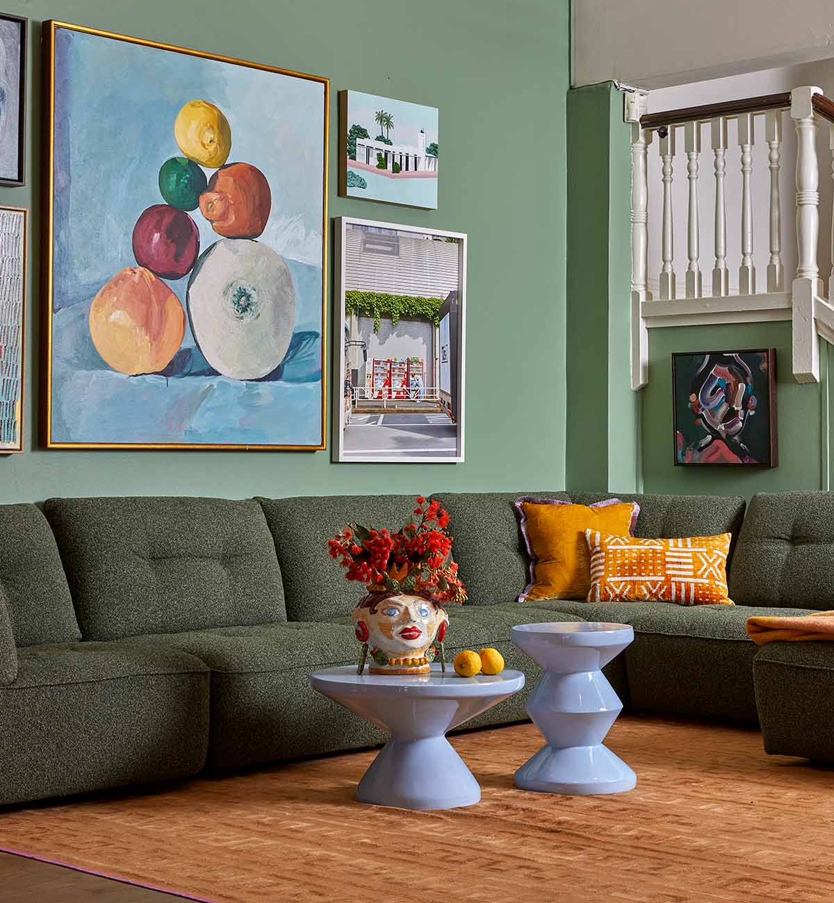 Button Coffee Table In French Blue - Image 4