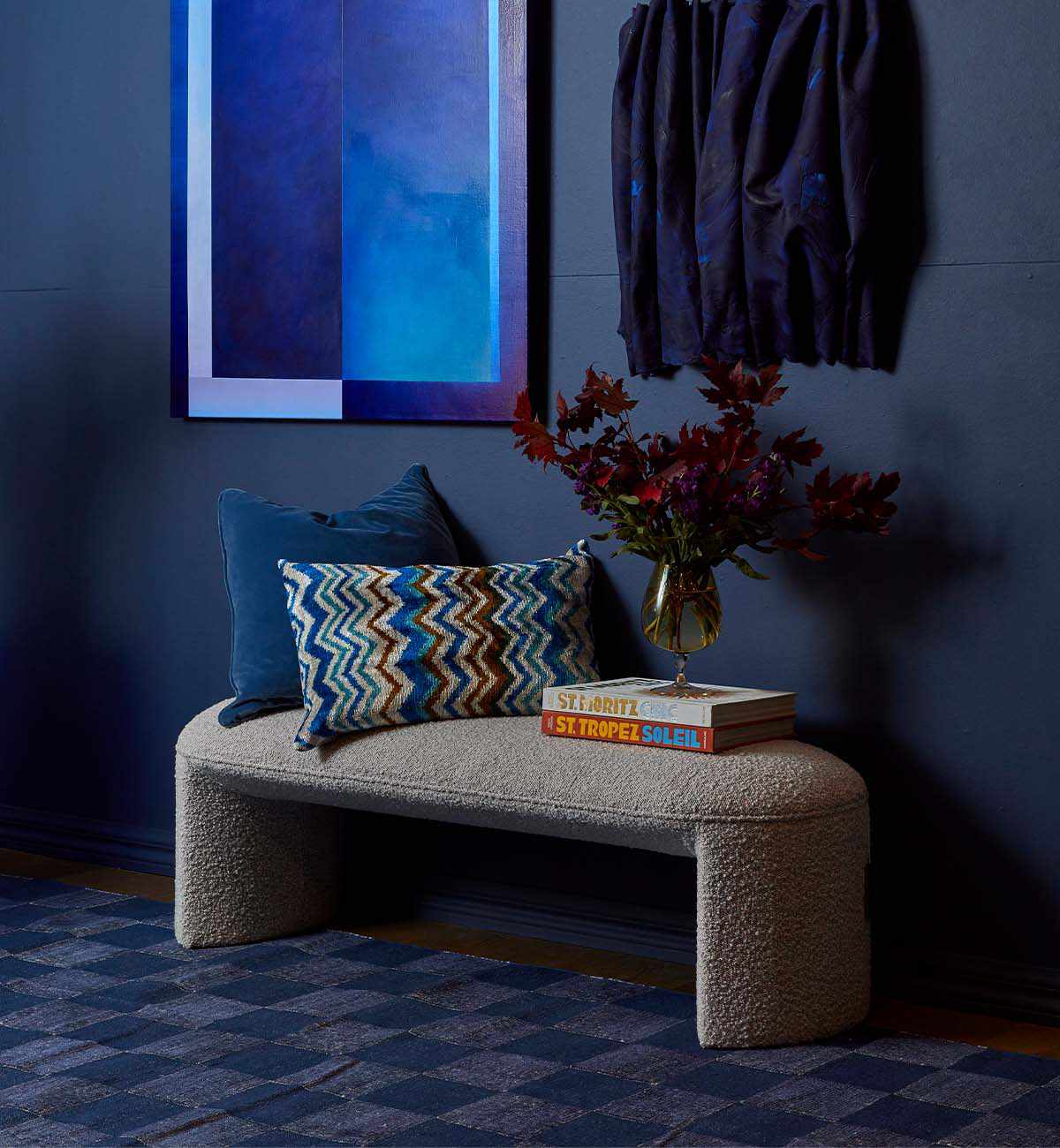 Checkerboard Dhurrie In Indigo - Image 5
