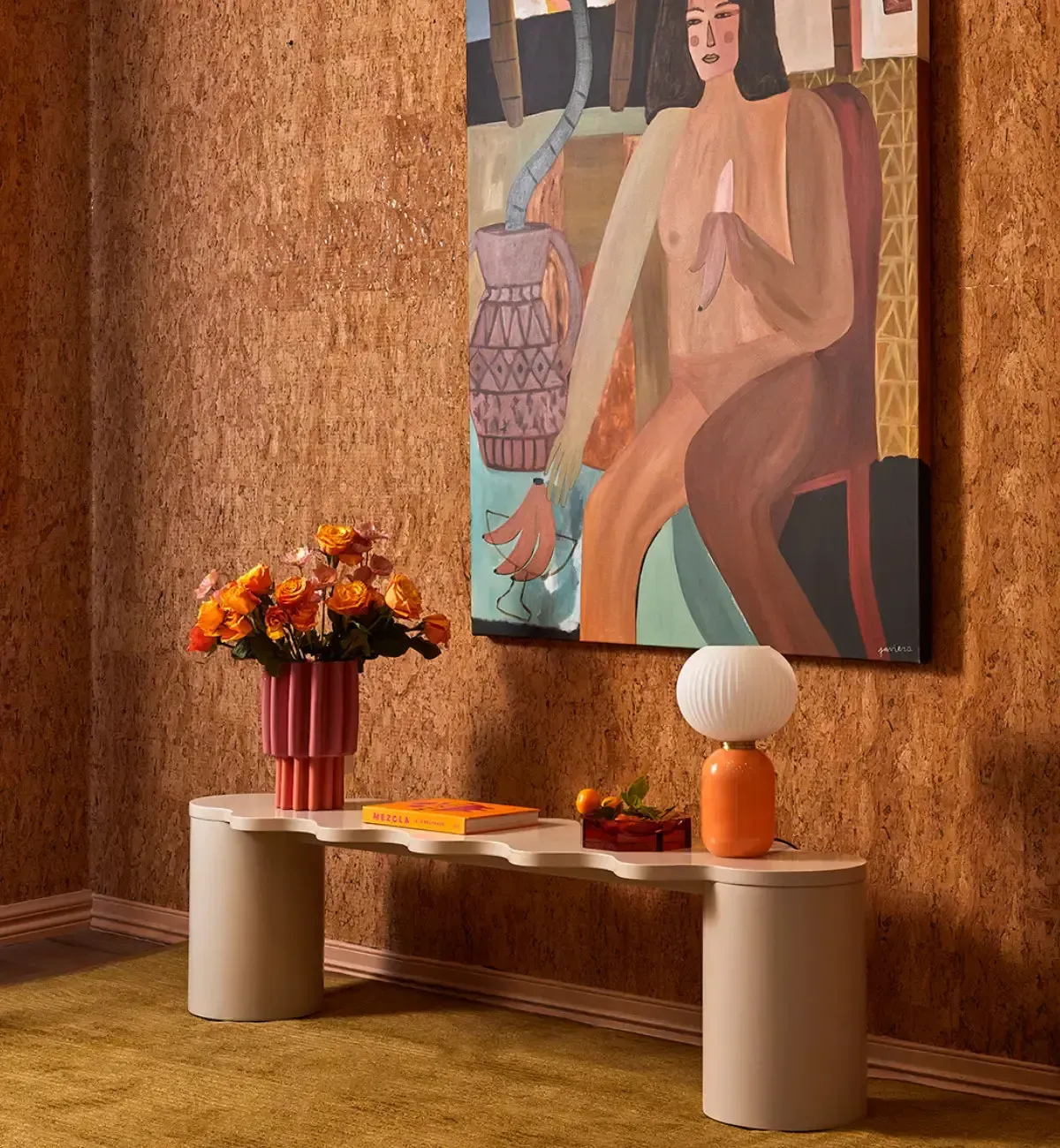 Frenchy Table Lamp in Peach - Image 2