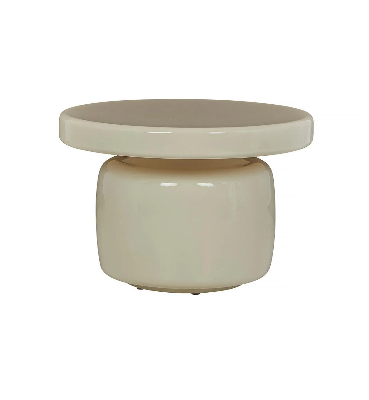 Halo Glossy Side Table In Tofu