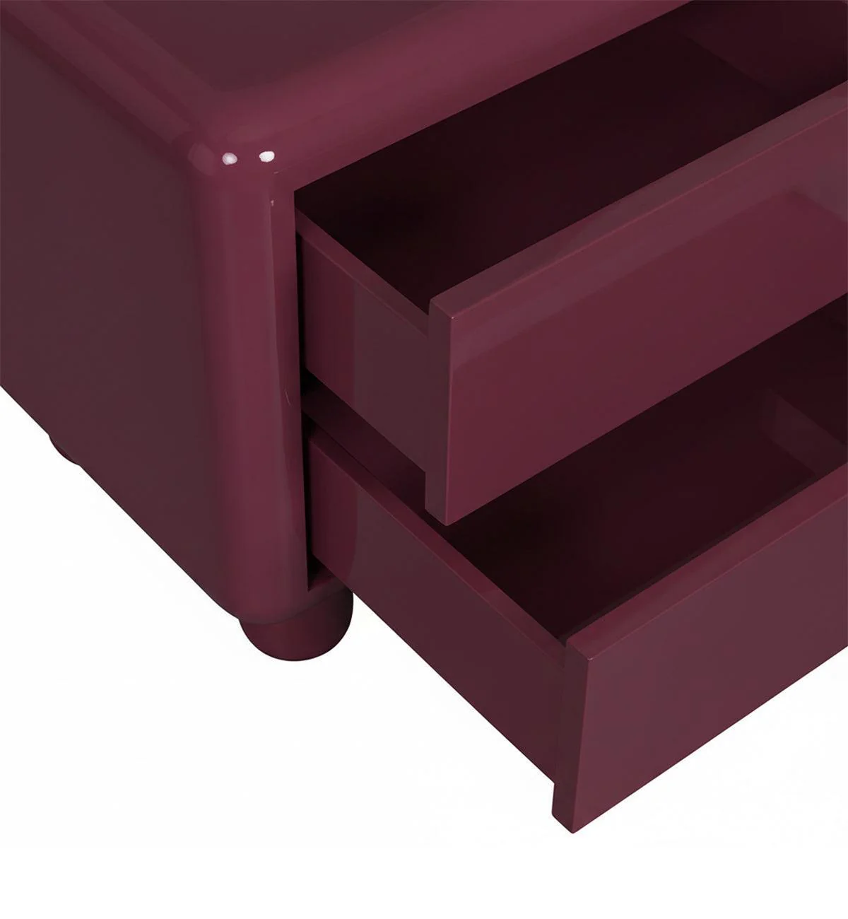 Kip Glossy Bedside Table in Burgundy - Image 4
