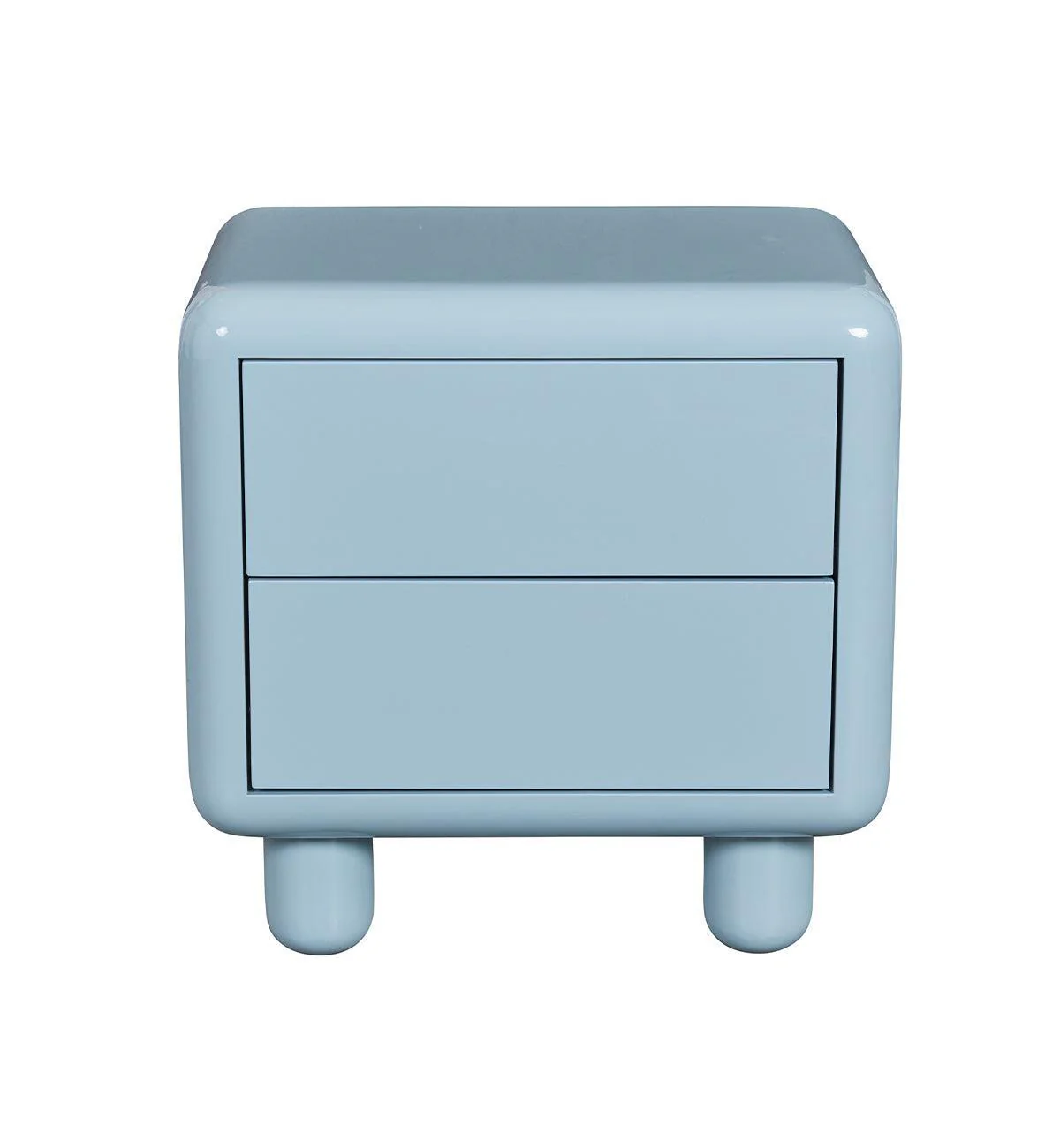 Kip Glossy Bedside Table in Powder Blue
