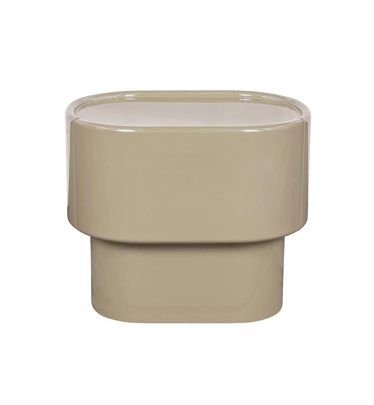 Lull Glossy Bedside Table in Croissant