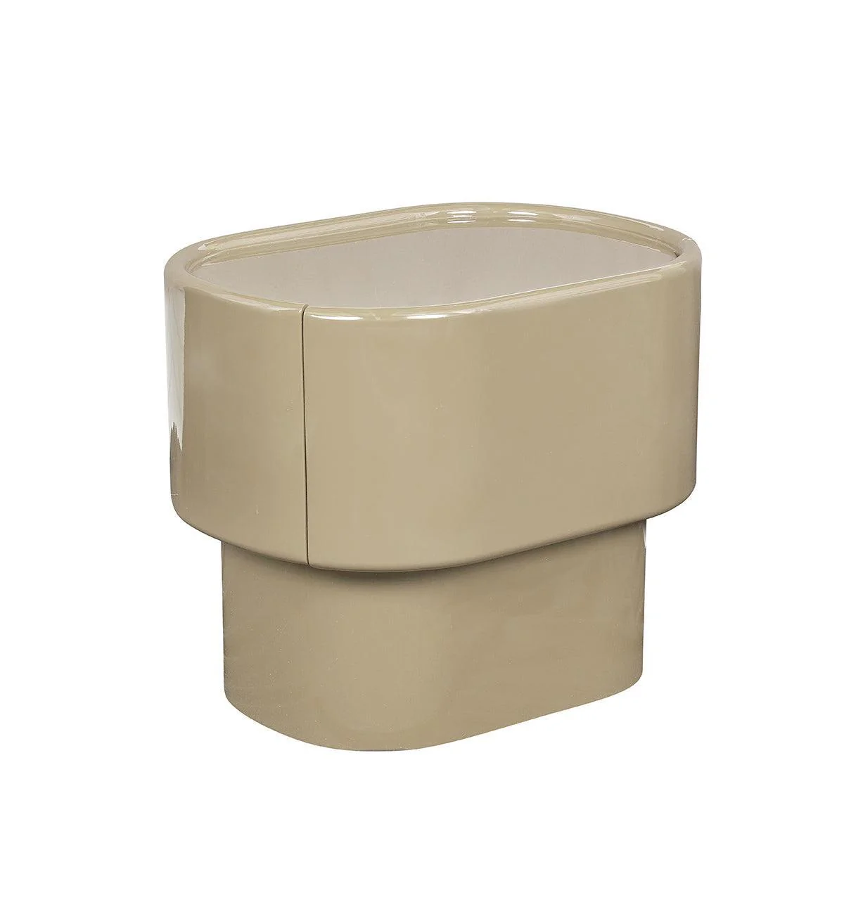 Lull Glossy Bedside Table in Croissant - Image 3