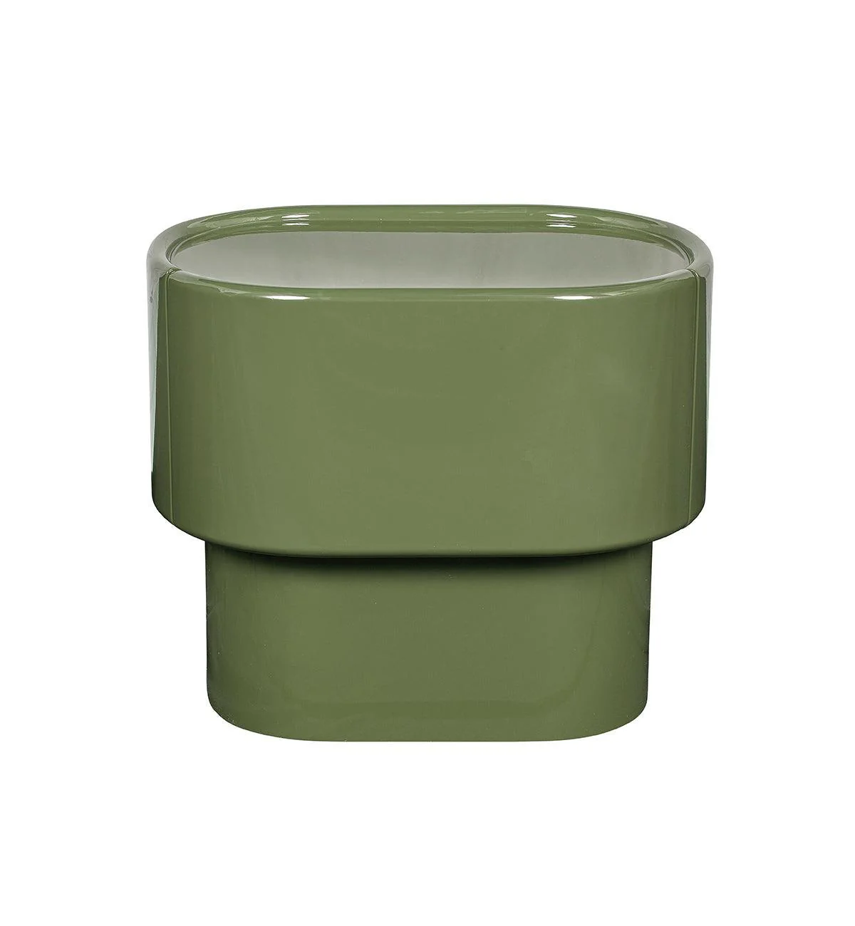 Lull Glossy Bedside Table In Olive