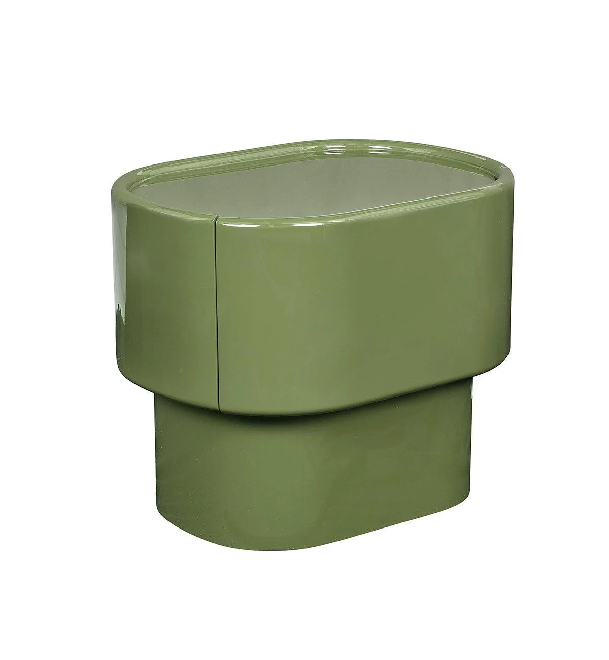 Lull Glossy Bedside Table In Olive - Image 2