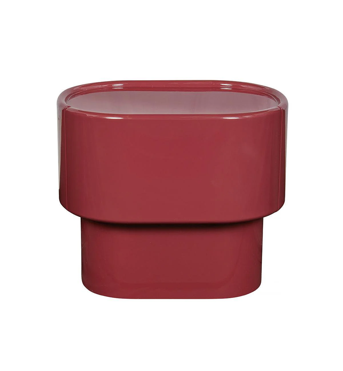 Lull Glossy Bedside Table In Pinot
