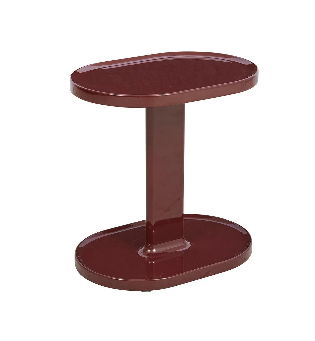 Orbit Glossy Side Table in Burgundy