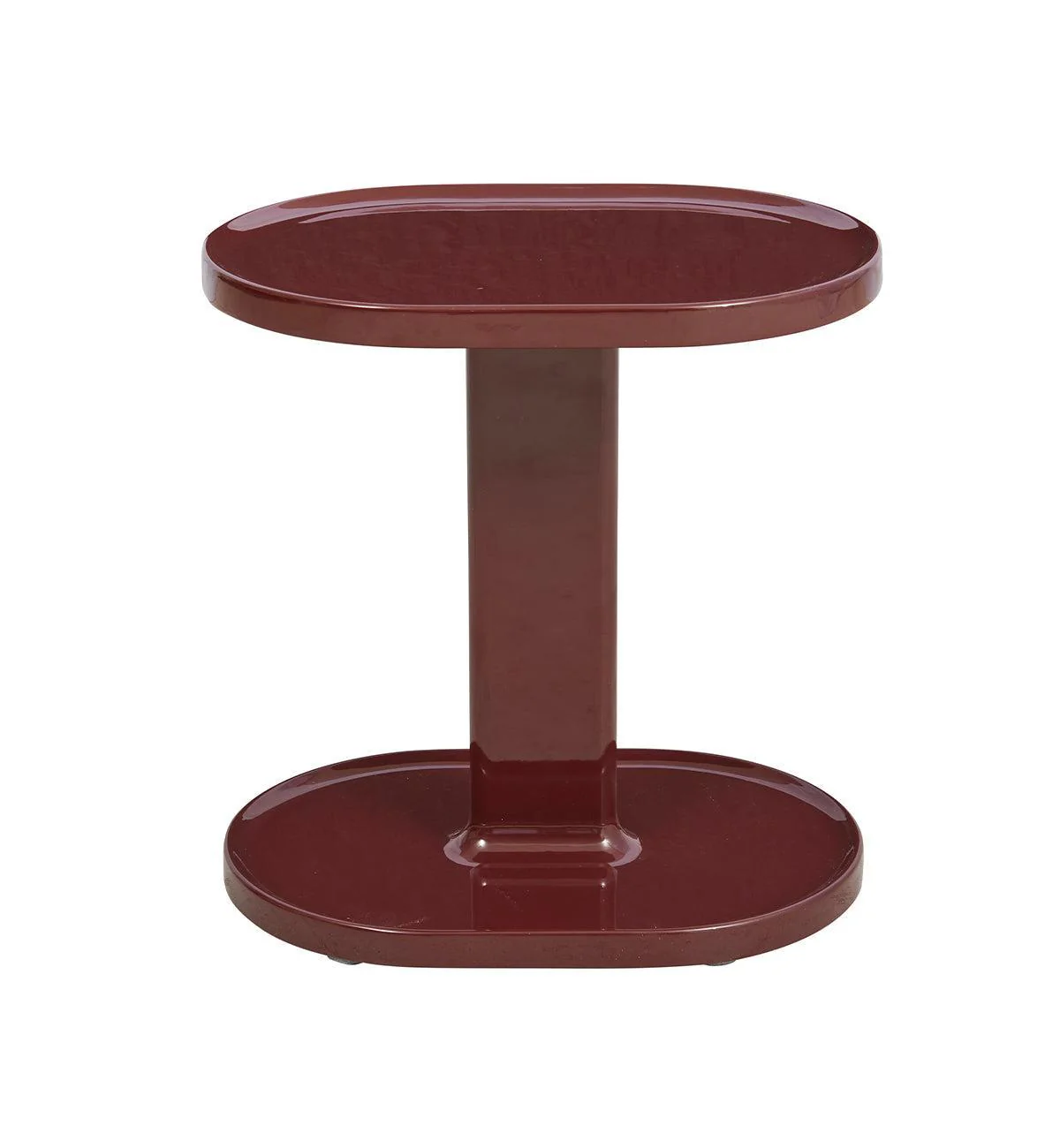 Orbit Glossy Side Table in Burgundy - Image 3