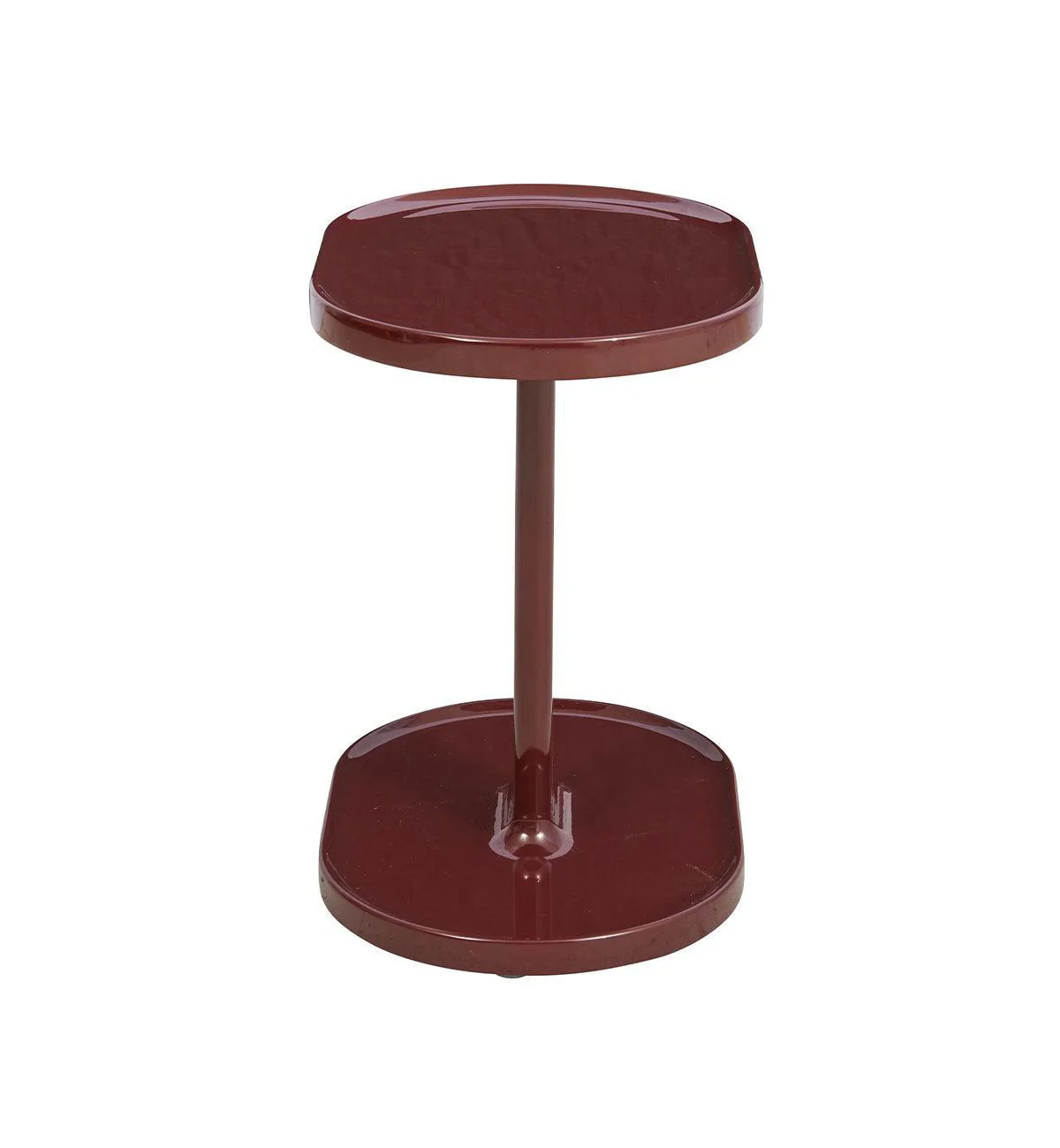Orbit Glossy Side Table in Burgundy - Image 4