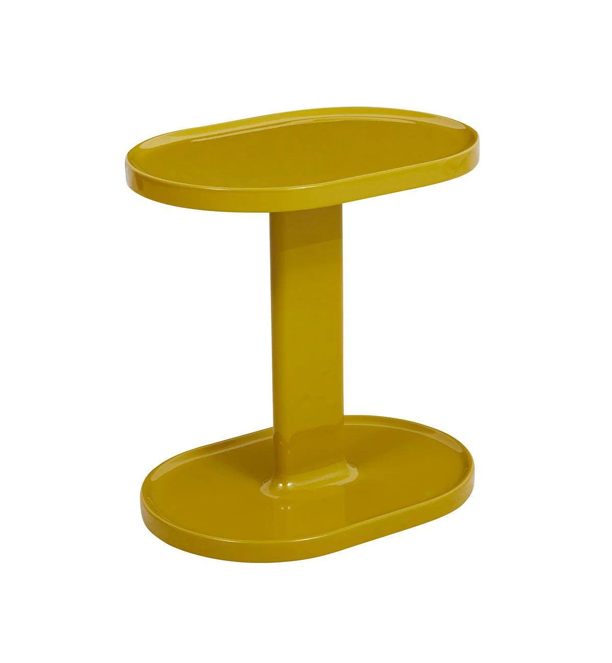 Orbit Glossy Side Table in Golden Olive