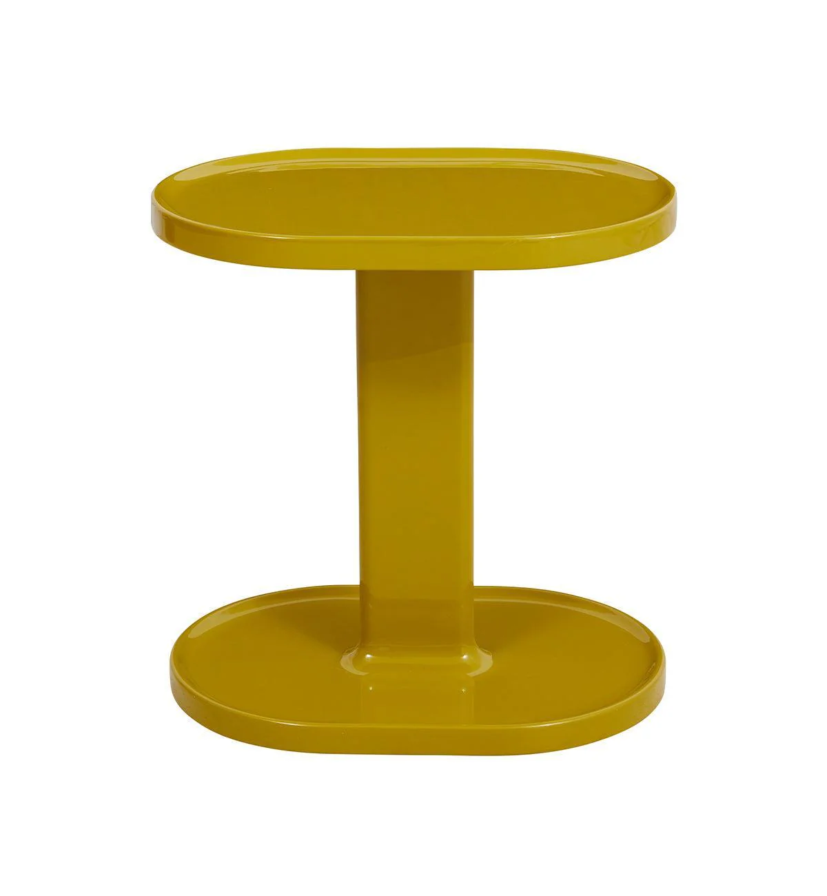 Orbit Glossy Side Table in Golden Olive - Image 4