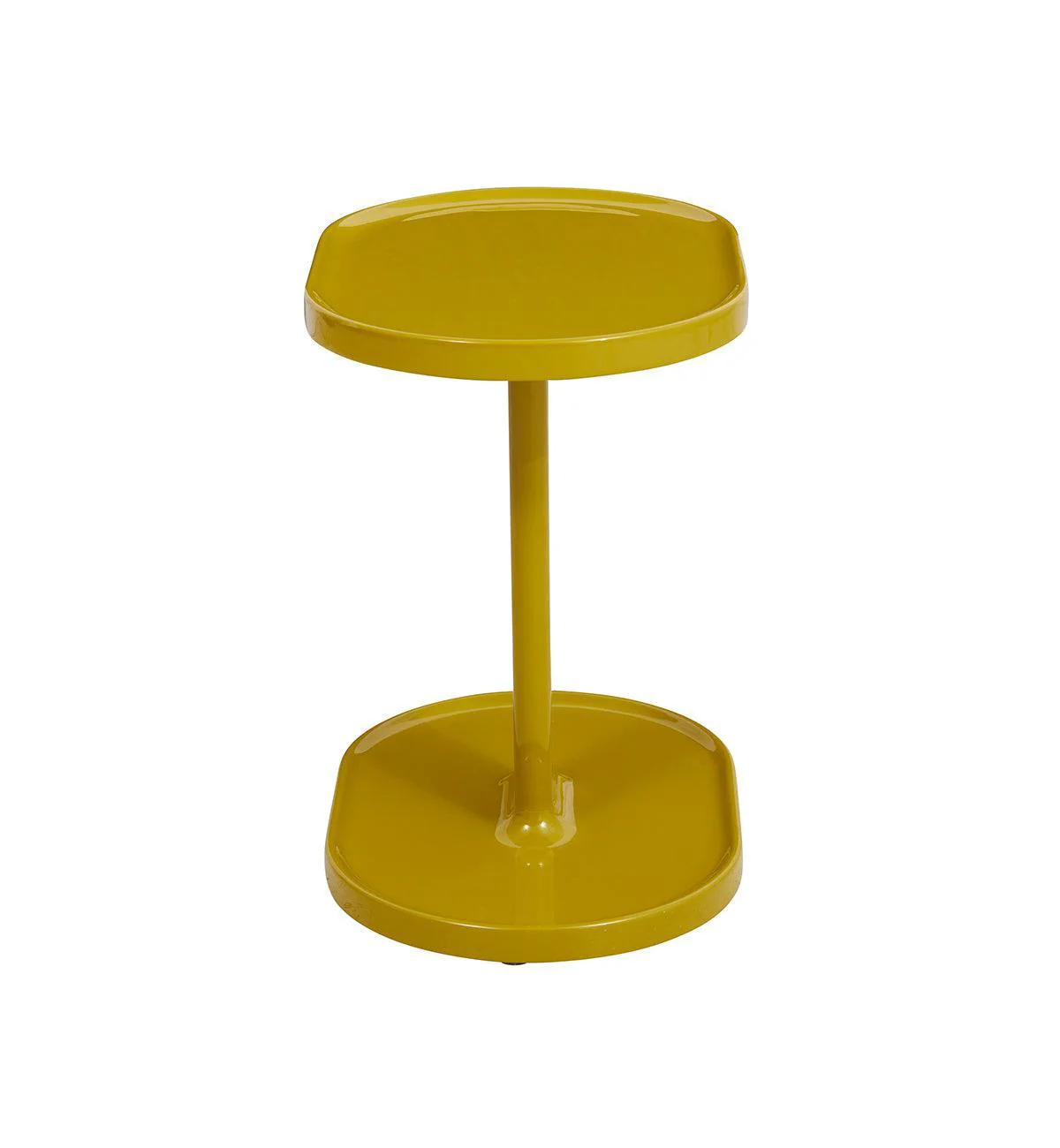Orbit Glossy Side Table in Golden Olive - Image 5