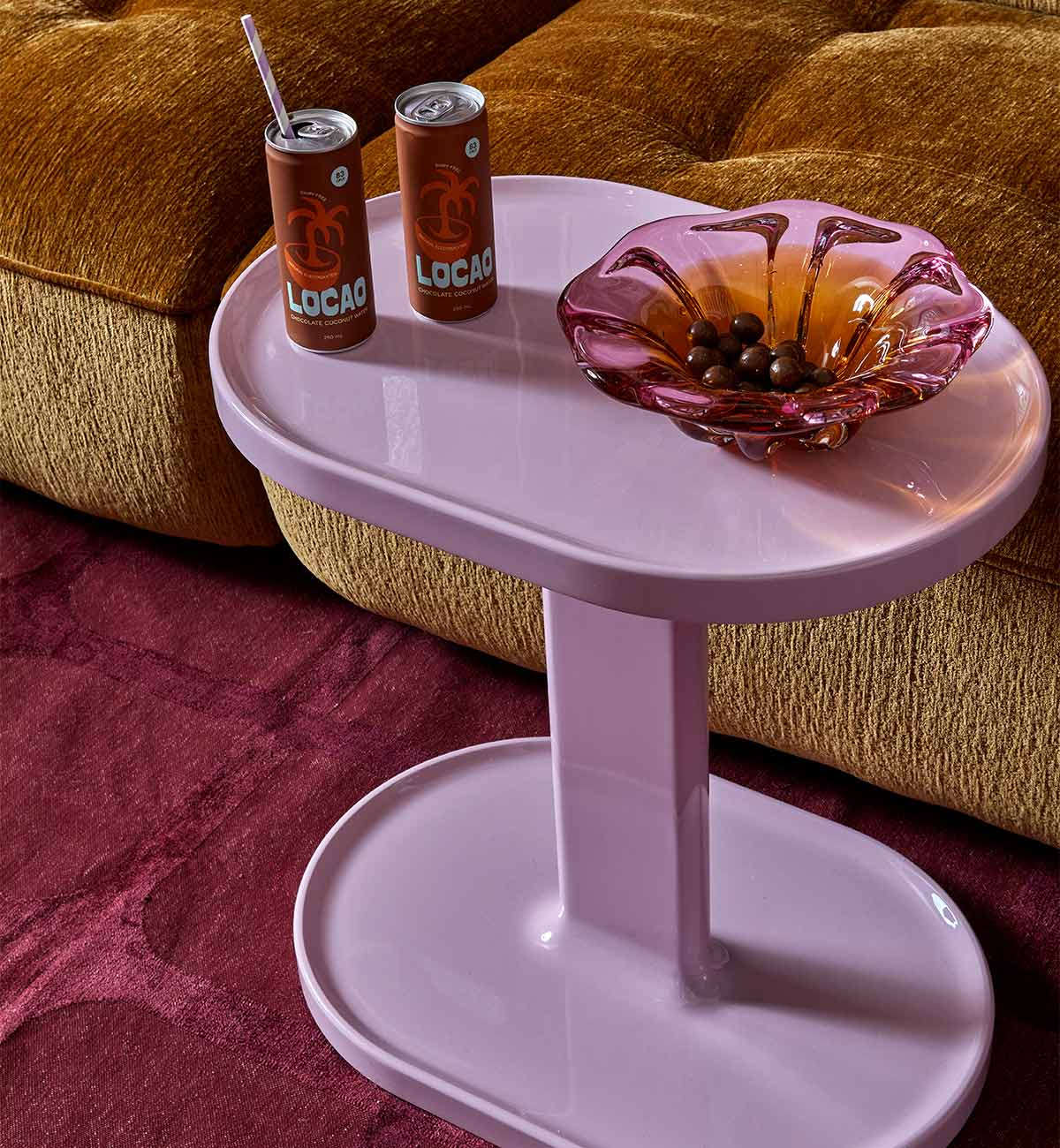 Orbit Glossy Side Table in Sweetpea - Image 5