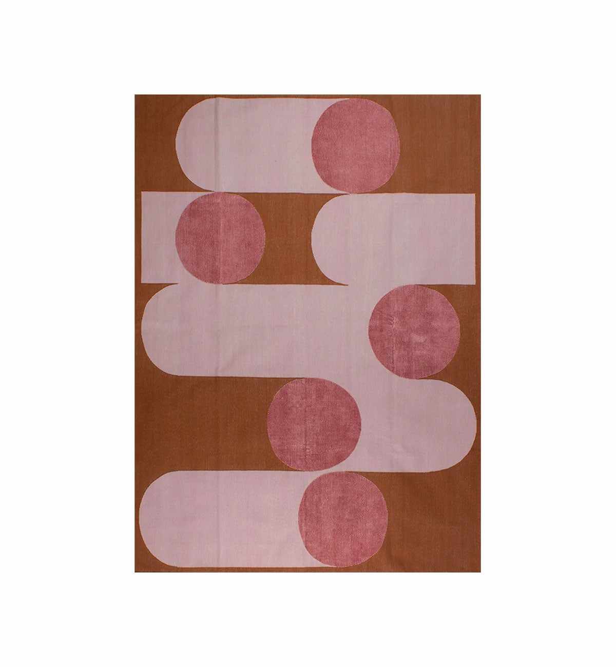 Retro Dhurrie In Rose & Mustard - Image 7