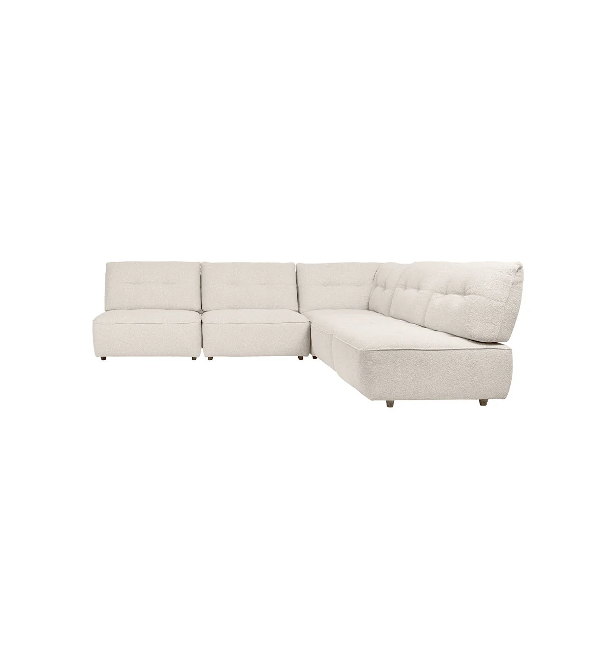 Roommate Sofa - 5 Piece L-Shape Armless In Ecru