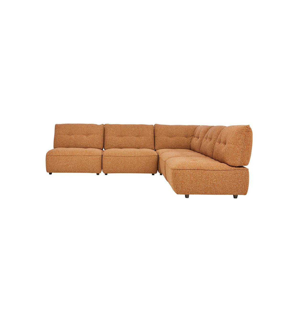 Roommate Sofa - 5 Piece L-Shape Armless In Ginger