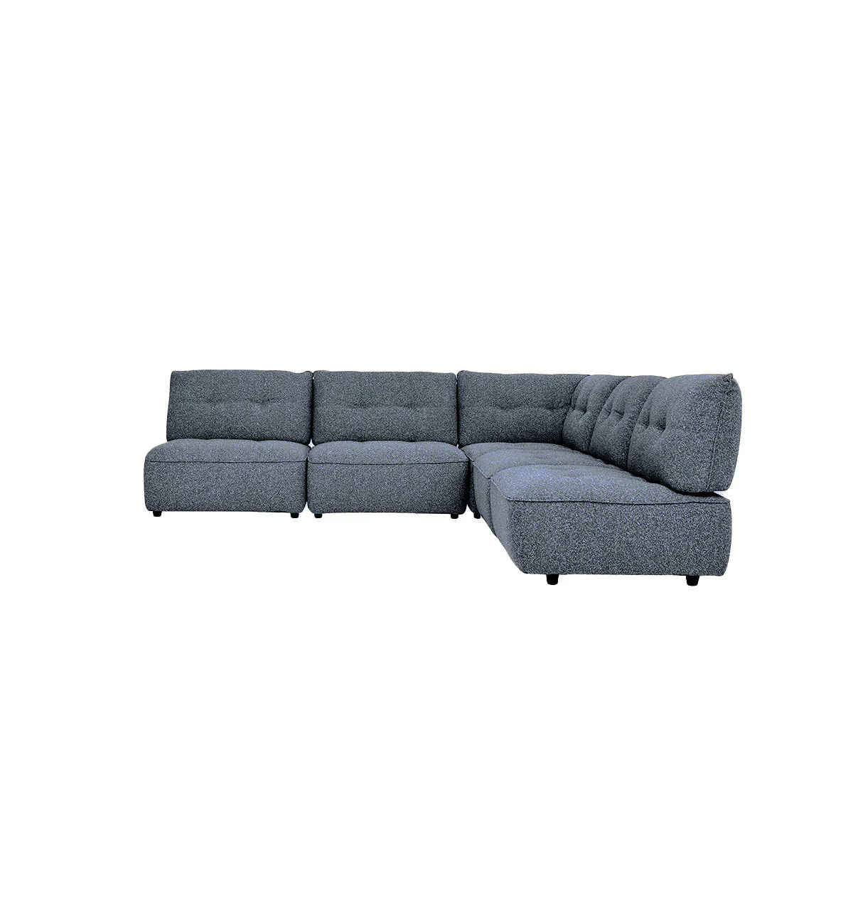 Roommate Sofa - 5 Piece L-Shape Armless In Indigo